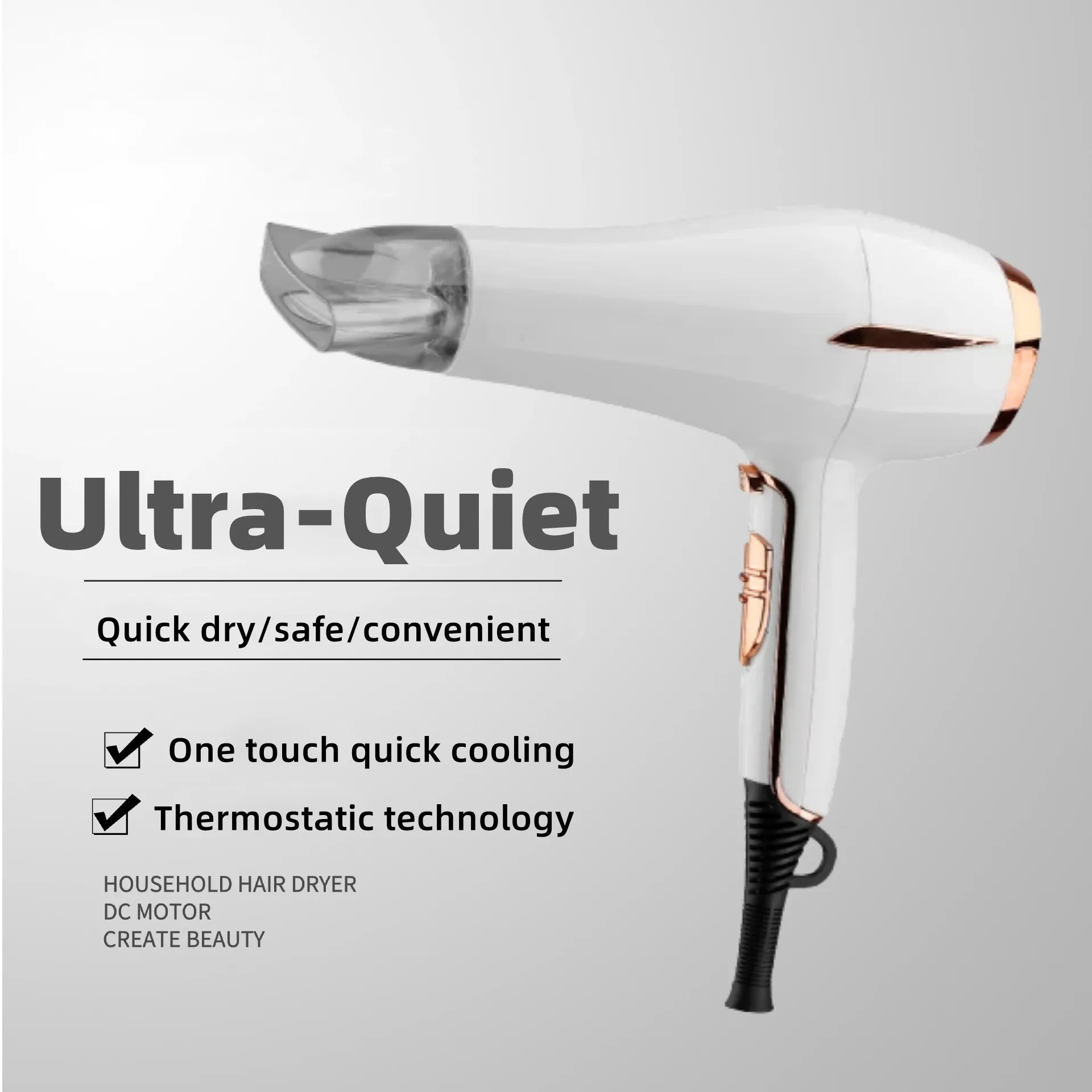 Powerful 1800W hot and cold wind hair dryer multi-speed adjustment ultra-quiet constant temperature home hair dryer