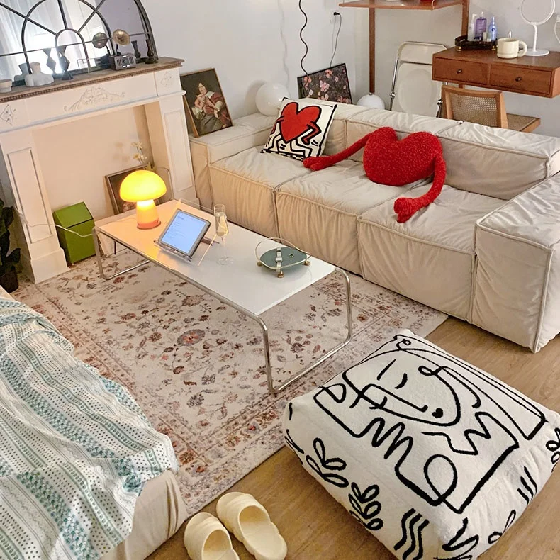 2021 New Christmas Modern moroccan pouf ottoman footstool outdoor abstract home decor boho pouf cover embroidered pouf ottomans