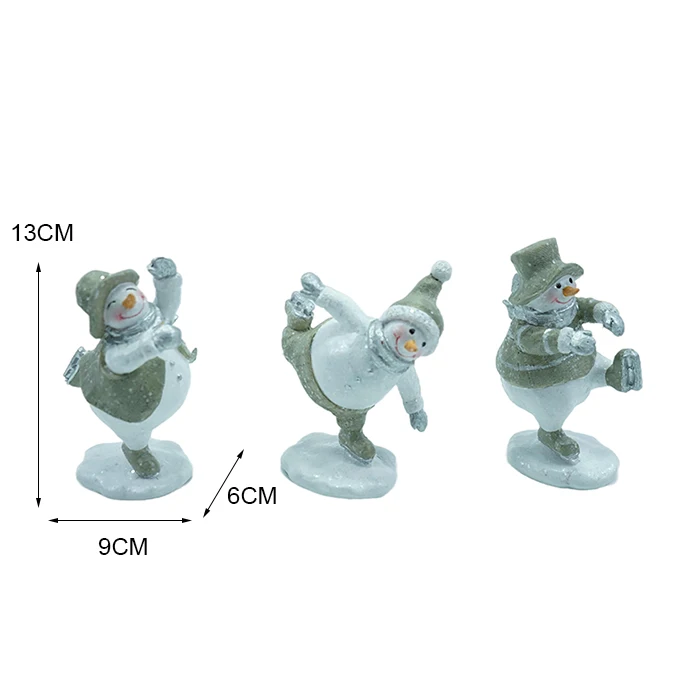 resin christmas  snowman craft christmas  snowman skating figurine