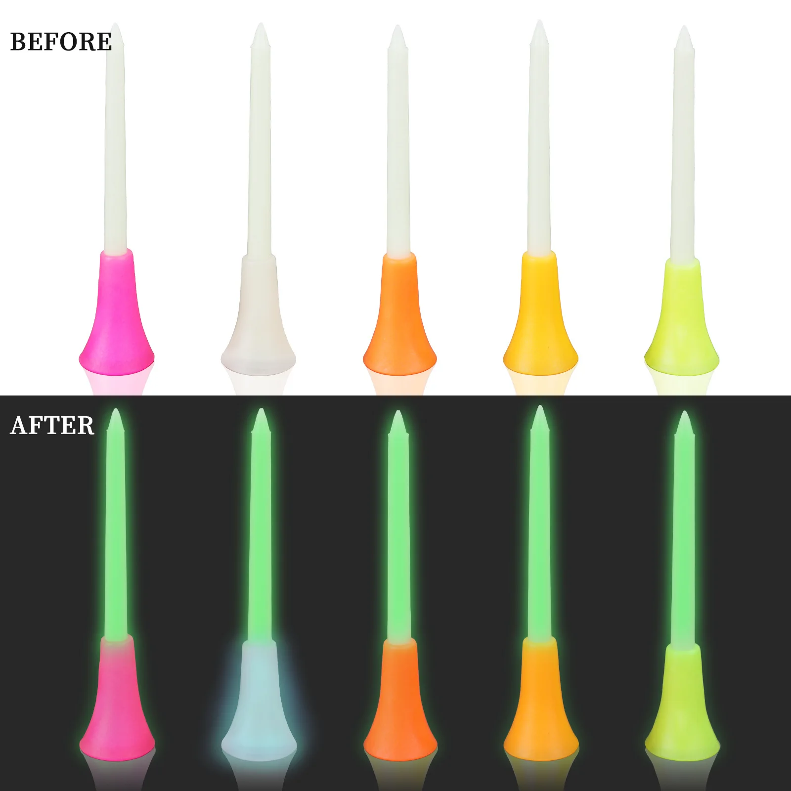 New Arrival Led Night Glow Golf Tee Bulk 83Mm Rubber Custom Logo High Quality Golf Tees