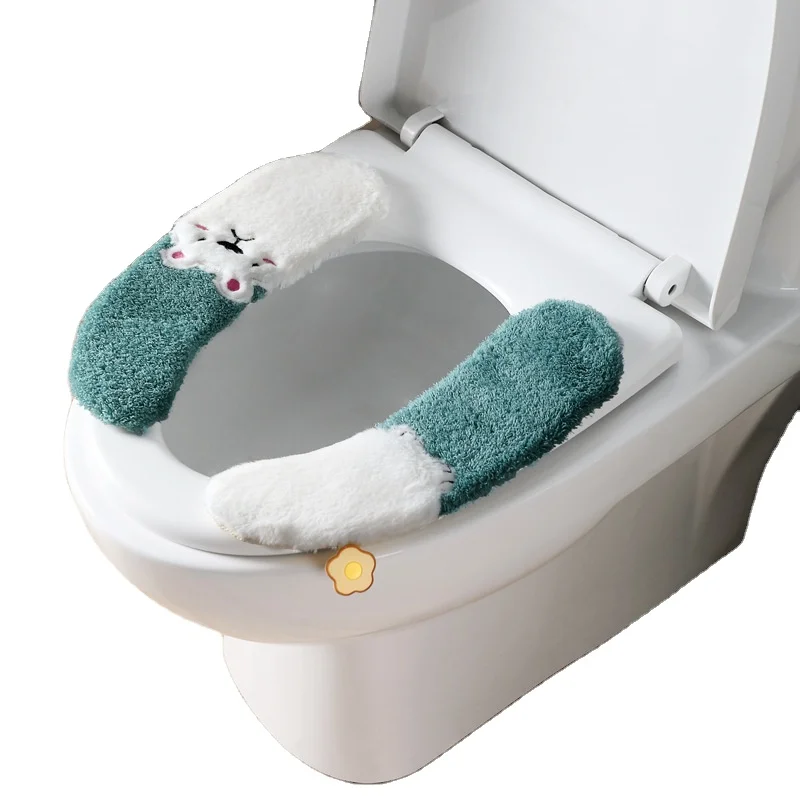 Winter Warm Toilet Seat Cover Washable Soft Cushion Pure Color Mat Toilet seat Bidet Covers Bathroom Accessories