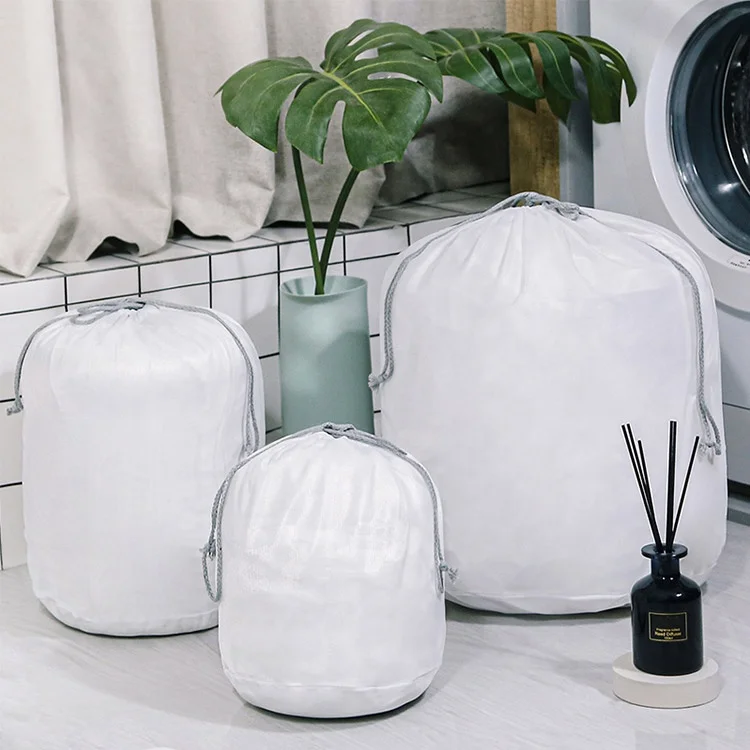 Strong Laundry Bag Large mesh fabric washing laundry bag eyelet cord drawstring heavy duty Laundry Bags customise