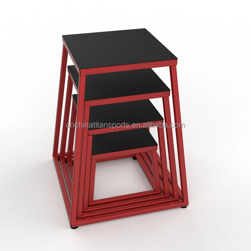 Plyometric Platform Box Set With Anti-Skid Rubber for Home Gym Training and Strength Exercises