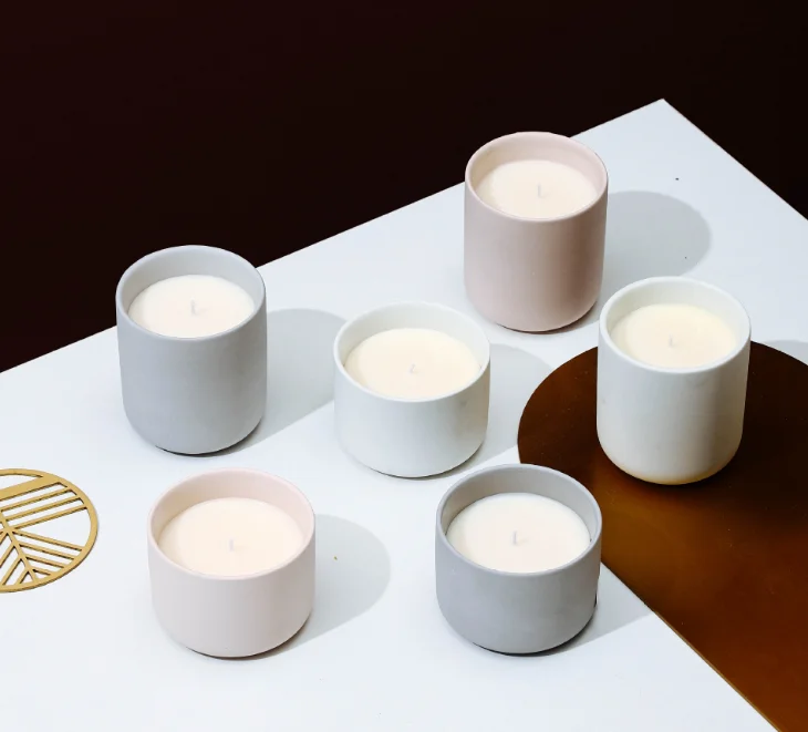 Elegant candle vessel empty Custom ceramic wholesale candle jars candle holder for tealight SPA massage melt Jar