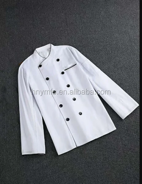 
white chef coat black button double-breasted suit sushi chef uniform 