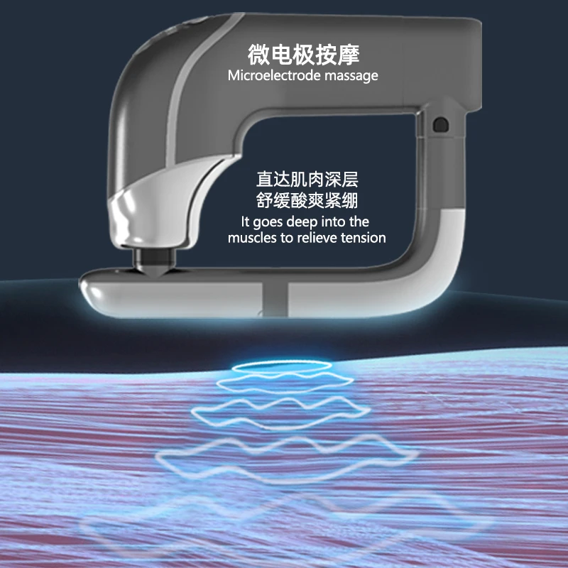 Muscle massage gun vibration massage gun Multifunctional fascia knife guasha shiatsu massage gun with EMS