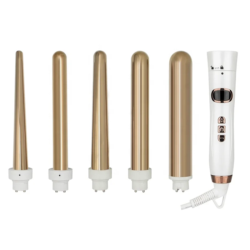 Fast Heating New Professional Label Ceramic Ionic Automatic Led Display Hair Curler  5 in 1  Marcel curling irons