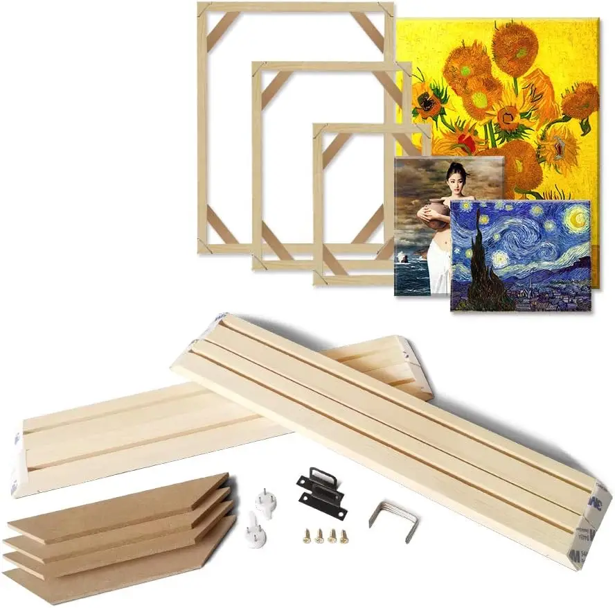 DIY Home Decor Wood Picture Frames for Canvas Artwork Wall Art Solid Stretcher Bars Wooden Frame Kit