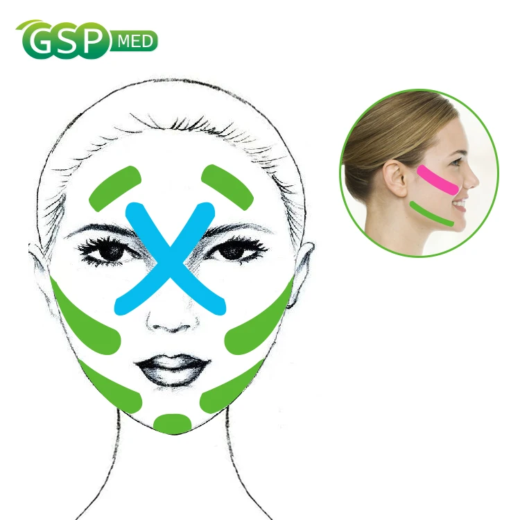 Cotton Face Pulling Tape Hypoallergenic High Elastic Muscle Relief Face Tape Medical Consumables for Wrinkles Prevention