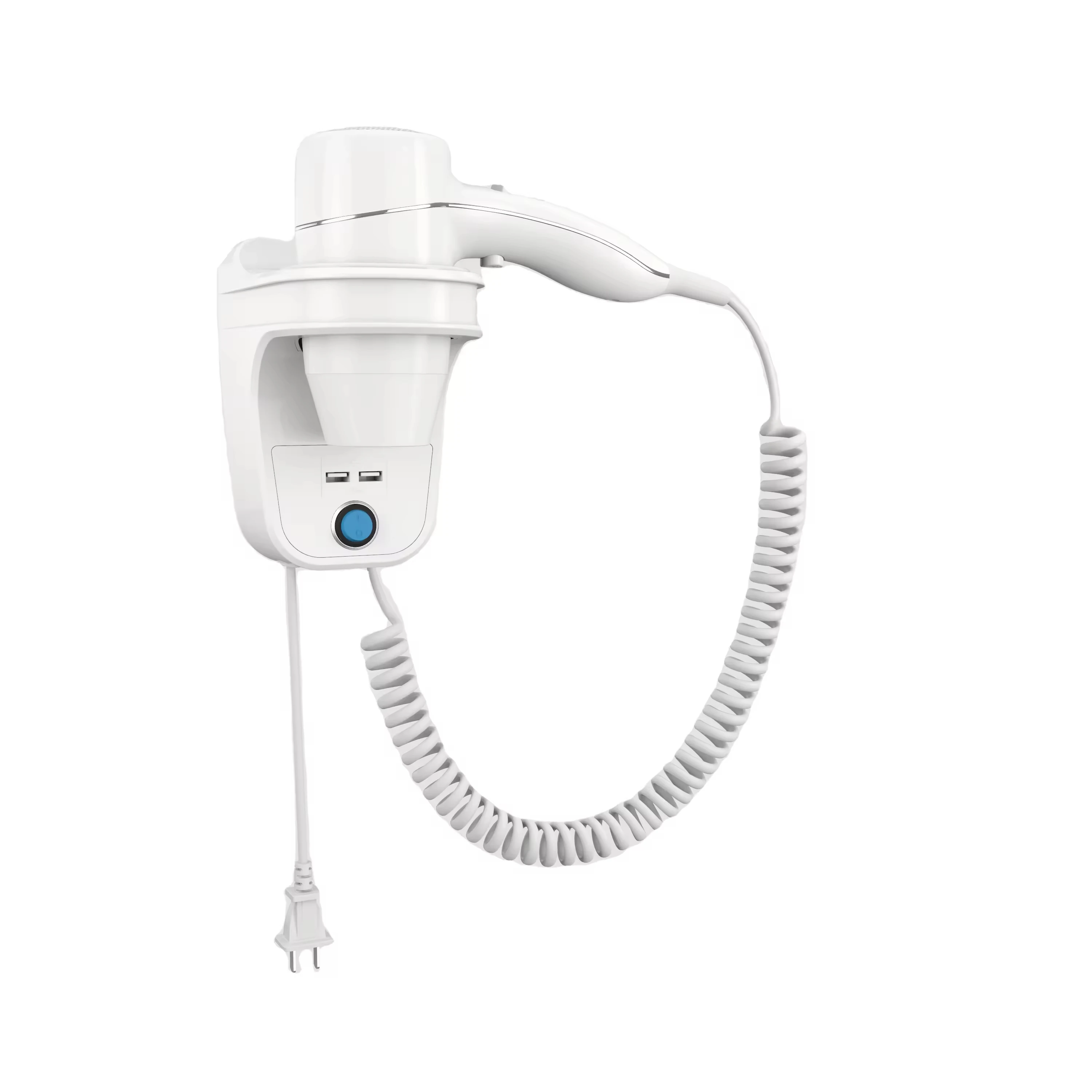 Giftforall Brand Wall Mounted Dc Motor Low Noise Hair Dryer 2000w High Power Hotel Bathroom Waterproof Hair Blower Dryer