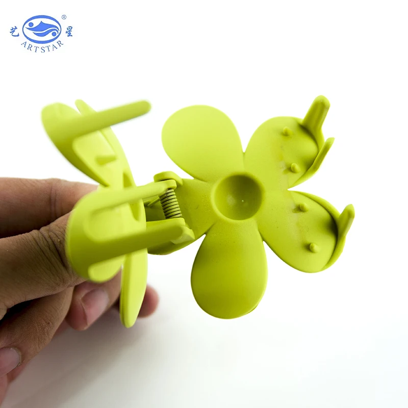 Лидер продаж на Amazon, заколки для волос Artstar с большим матовым цветком зеленого, синего, розового цветов для женщин и детей 8381