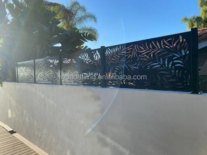 YL Laser Cut Decorative Steel Privacy Panel Metal Fencing, Hanging Room Divider Partitions Panel Screen