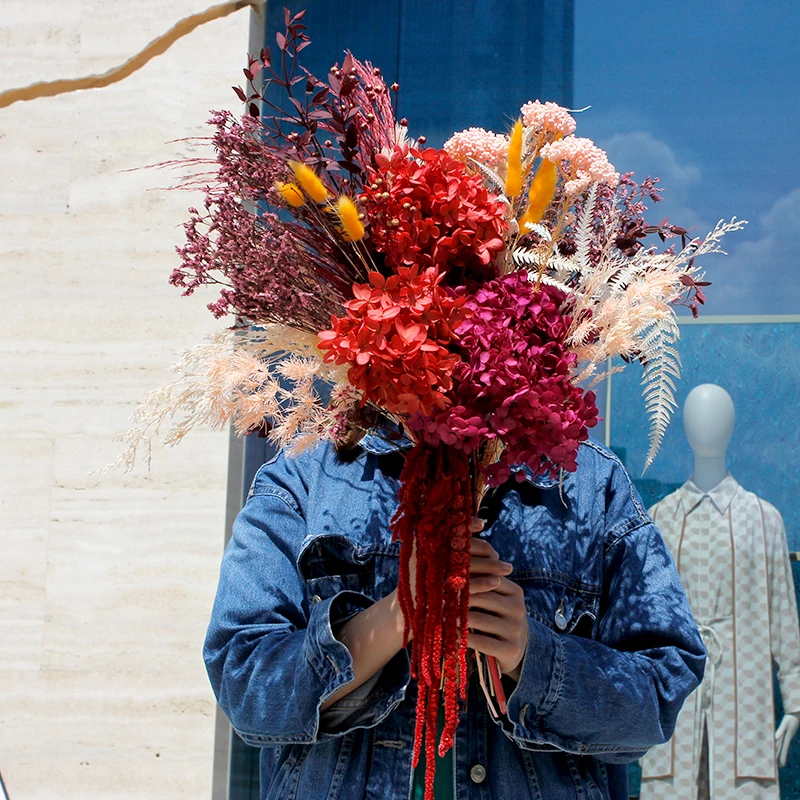 Best Natural bouquet flower wedding dried flowers bouquet preserved  wholesalers  flower teddy bouquets Gifts for Events
