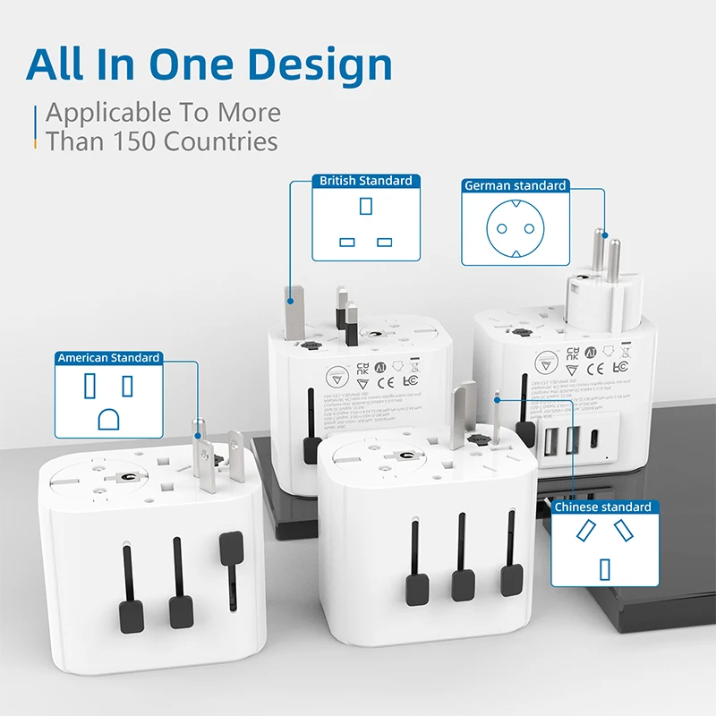 Standard Grounding Universal Travel Adapter Updated with Standard 10A Bs1362  Double Fuse