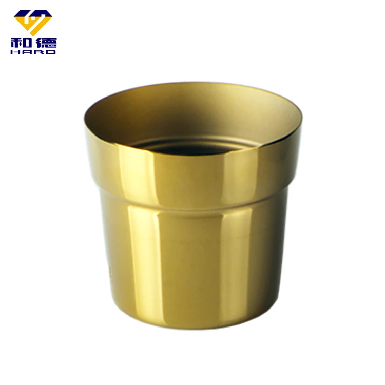 Жесткий комнатный открытый цветочный горшок из нержавеющей стали 304 полированный цветочный горшок