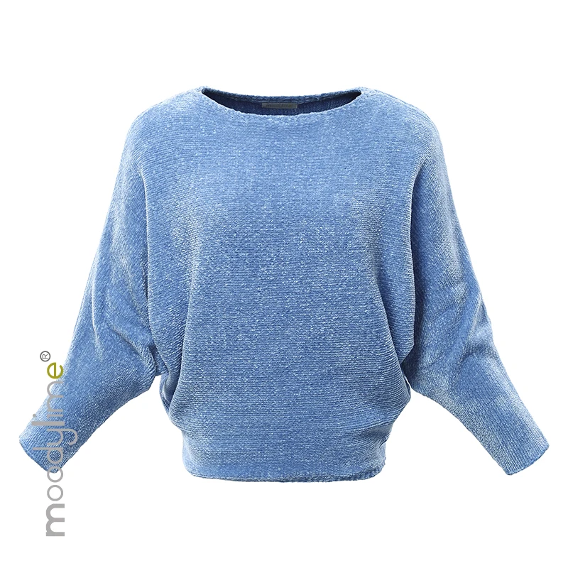 
Wholesale In-stock Slim Fitting Crew Neck oversize pullover women Pullover Mohair Slouchy Batwing Sleeves Sweater ladies 