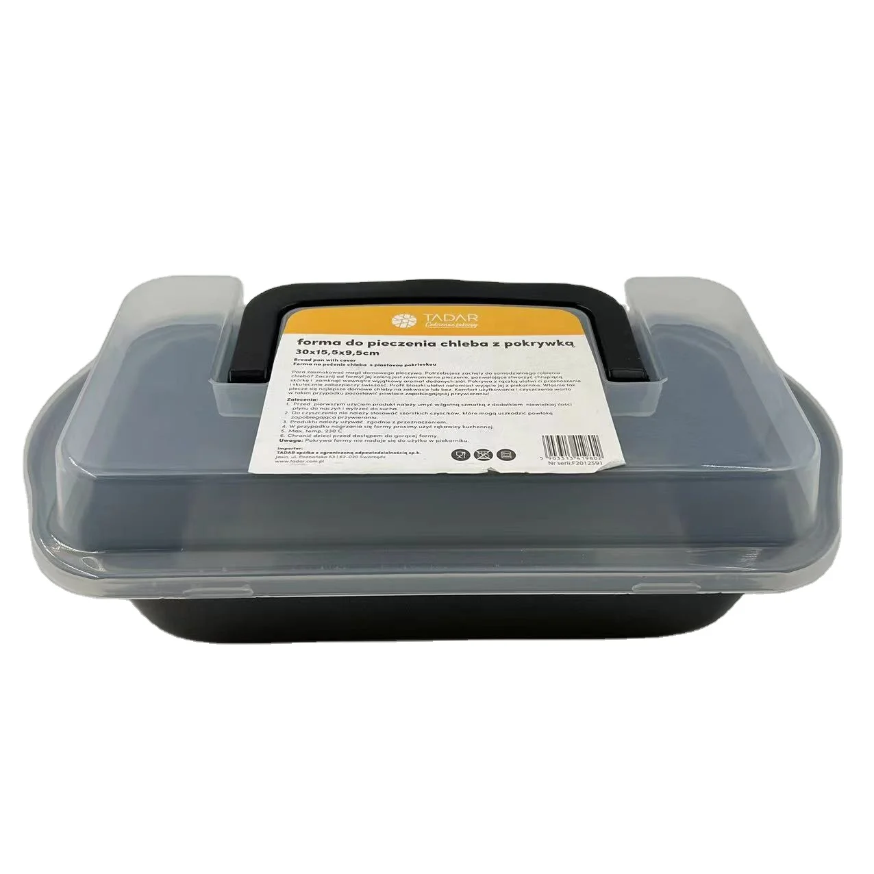 Cake Baking Tray Non Stick Square Bread Baking Tray With Lid Black Multi Size