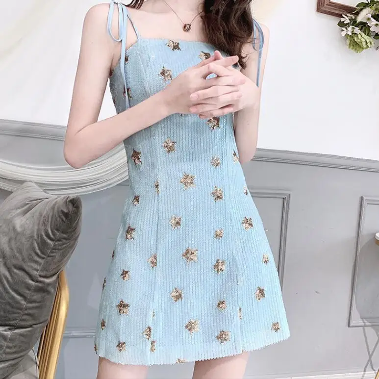 Runwaylover E206   Star sequins dress straps and sling dresses designed by runwaylover