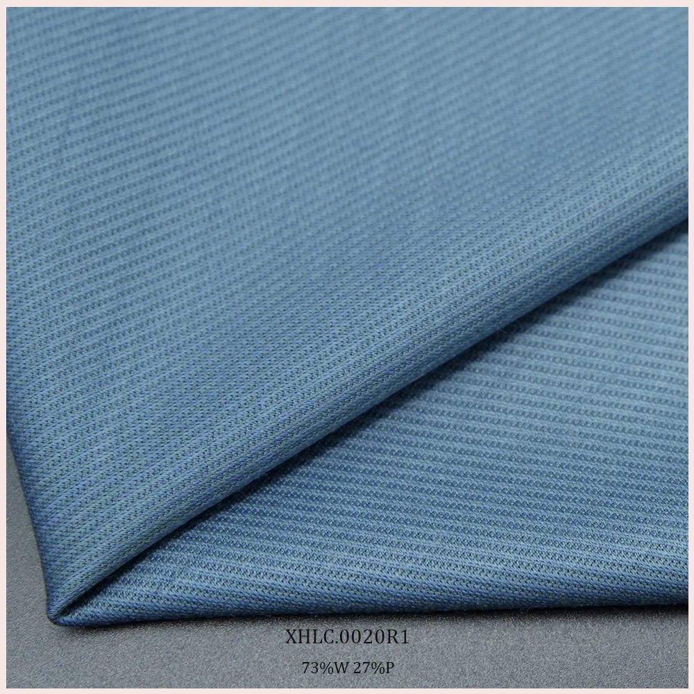 Twill Jacquard Organic Merino Wool Blends Knit Fabric 73%W 27%P Fabric For Coat Sweater Dress Sportswear Suit T-shirt