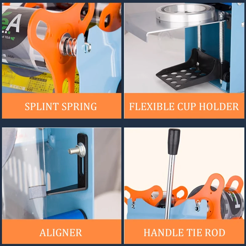 Manual bubble tea plastic paper cups film cutting sealer sealing machine cup sealer