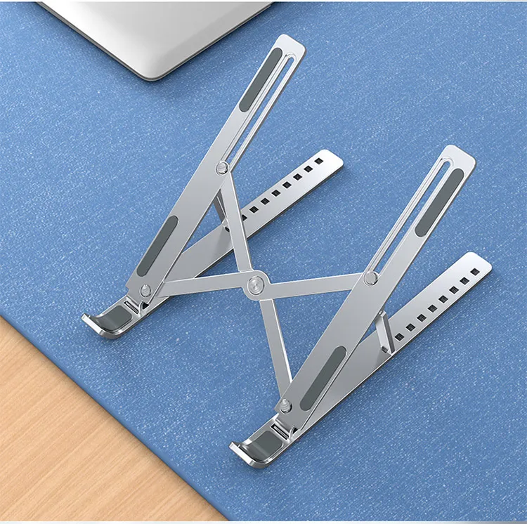 Небольшая алюминиевая Серебристая подставка под ноутбук с воздушным охлаждением и регулируемой высотой MC Factory direct nine