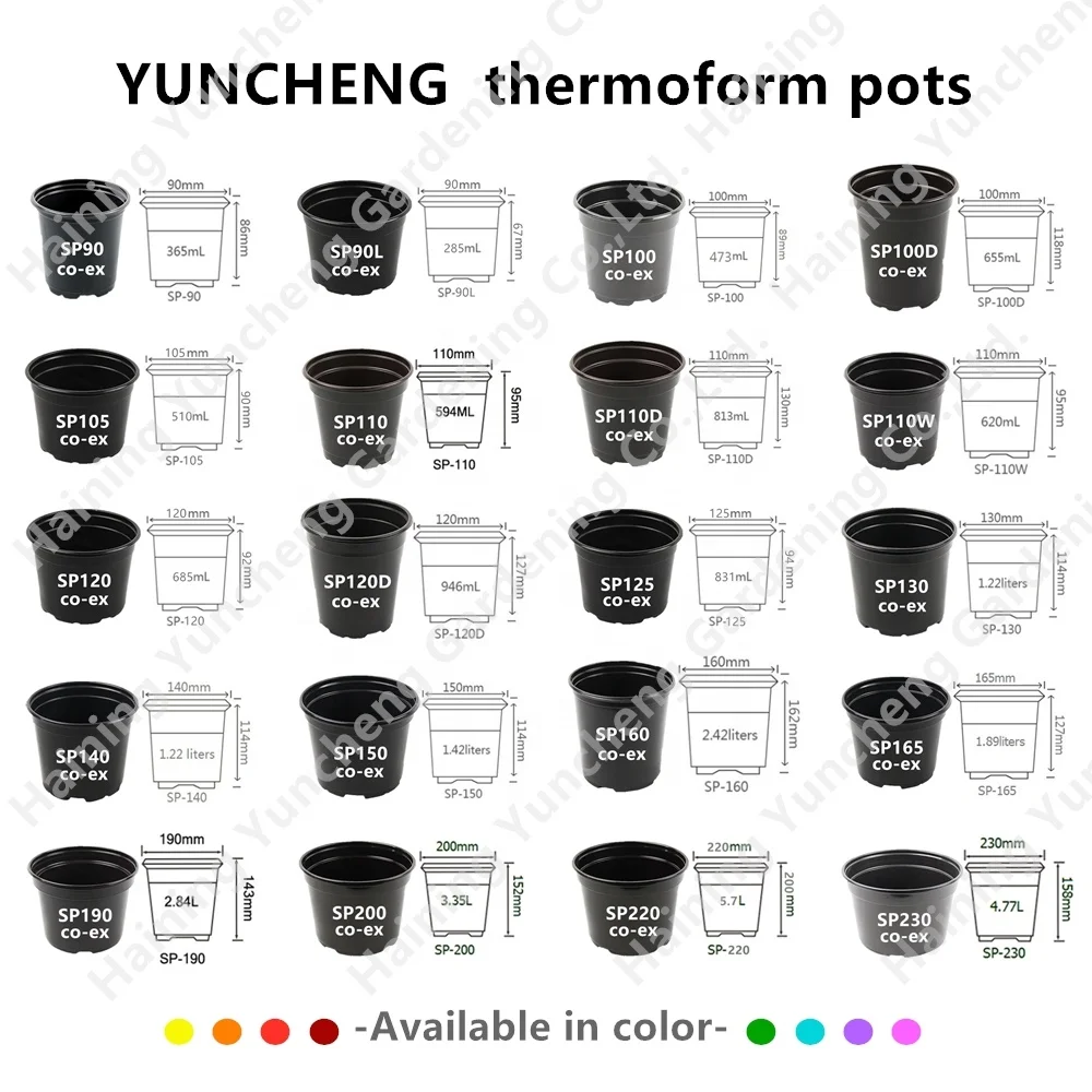 Green House Round Containers Coloured 1 Gallon Squat Seedling Pot Recycled Nursery Vacuum Formed Plastic Mini Pot