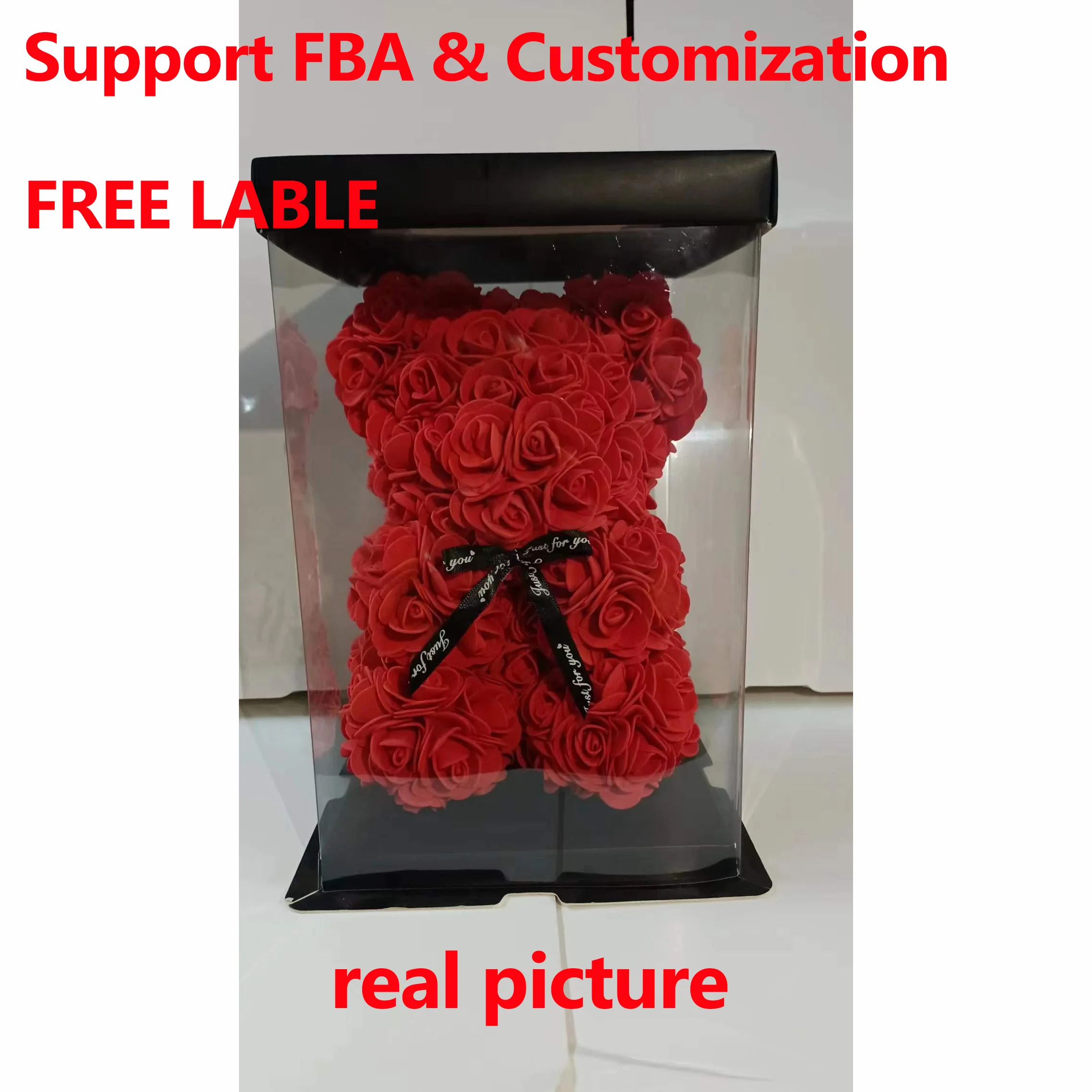 LED Rose Artificial 25/40Cm Pe Foam Bear Flower Rose Teddy Bear With Gift Box For Mothers Day Valentines Day Gift 2024 Rose Bear