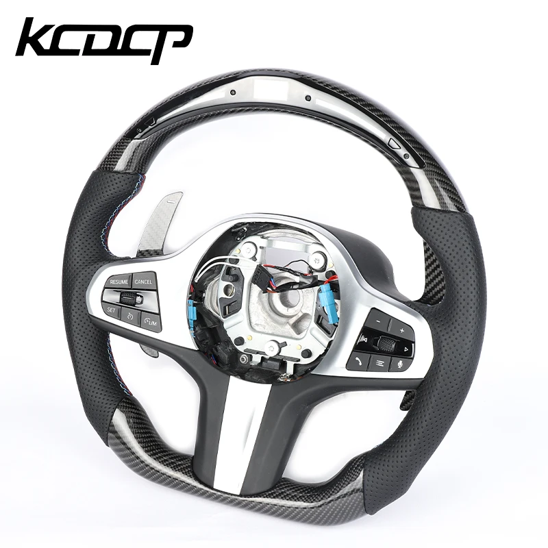 Fit For BMW G80 G81 G82 G83 G84 F90 X7 M3 M4 M5 M8 Car Carbon Fiber LED Steering Wheel