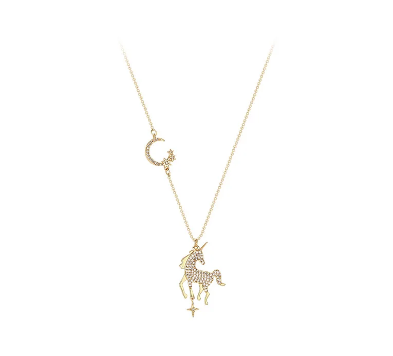 Manufacturer Wholesale Unicorn Necklace 925 Sterling Silver Lady And Lucky Horse Pendant