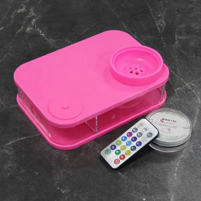 Wholesale custom colored smoke nargile plastic hookah box chicha sheesha portable led shisha set square book hookah for sale