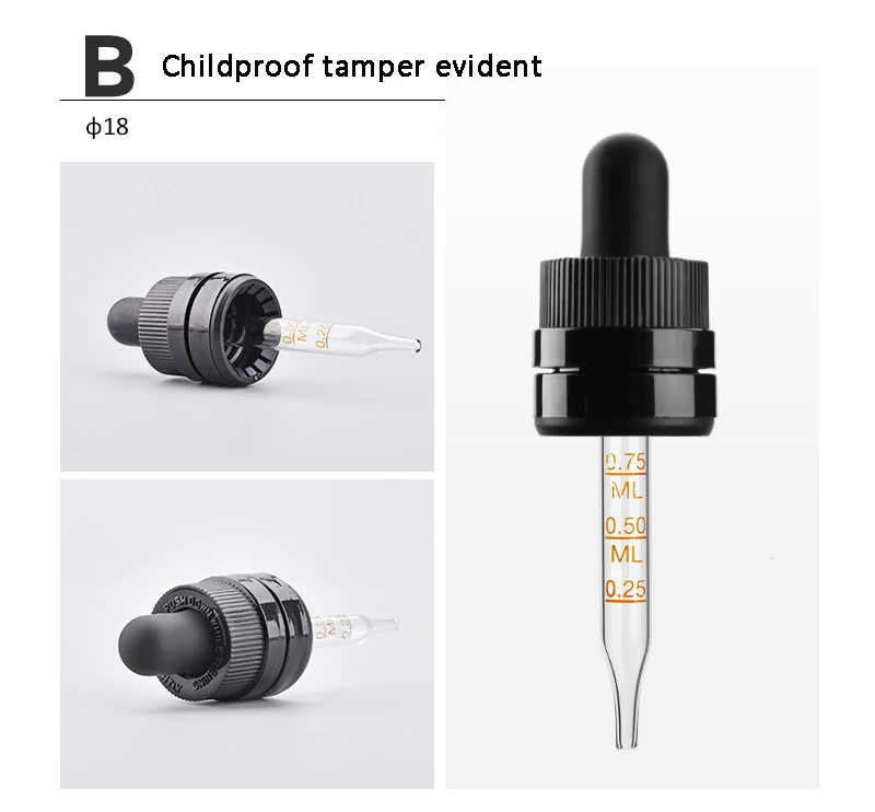 In stock 5 10 30 100 ml dropper bottle uses clear pointed 58mm 70mm 77mm 109mm marked food grade glass pipette with measurement