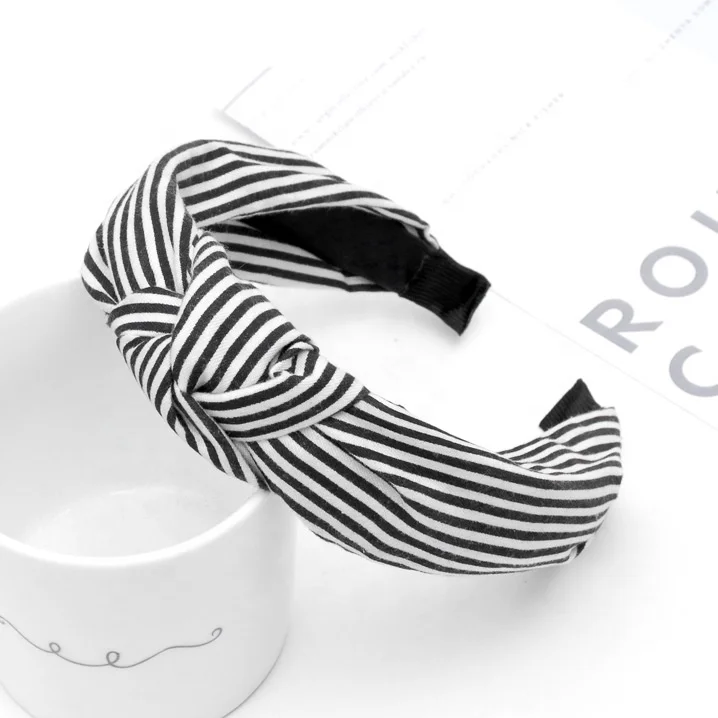 New arrival hot selling factory supply wholesale Non Slip Fabric Headbands Knotted fabric covered alice band