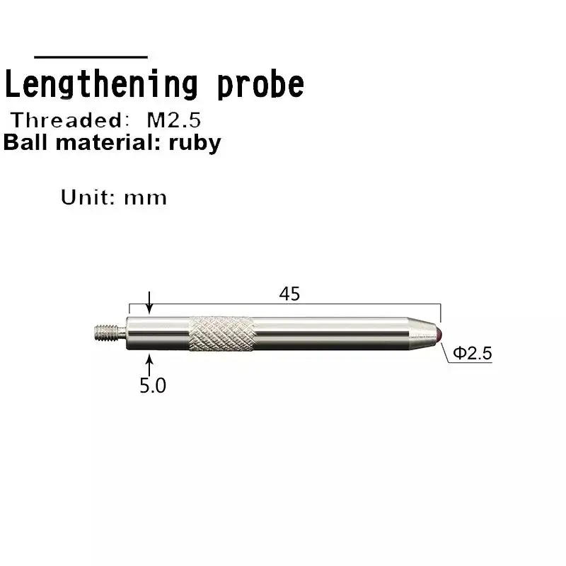 Altimeter M2.5 Dial Indicator Ruby Cemented Carbide Ball Probe Altimeter Standard Probe Spherical point