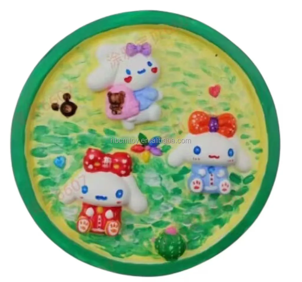 Diy Handmade White Embryo Relief Painting Hanging Plate Model Coloring Toy Gift Plaster Doll