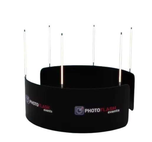 8*10ft Party 360 Degree Photo Booth With 6 Led Lights And Fence Elastic Background Printed Logo