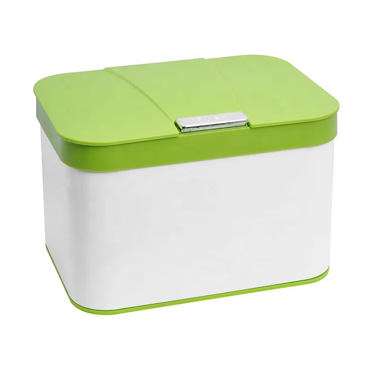 Small Metal Compost Bin Indoor Kitchen Sealed With Lid For Food Waste Composter Container With Household Compost Bin