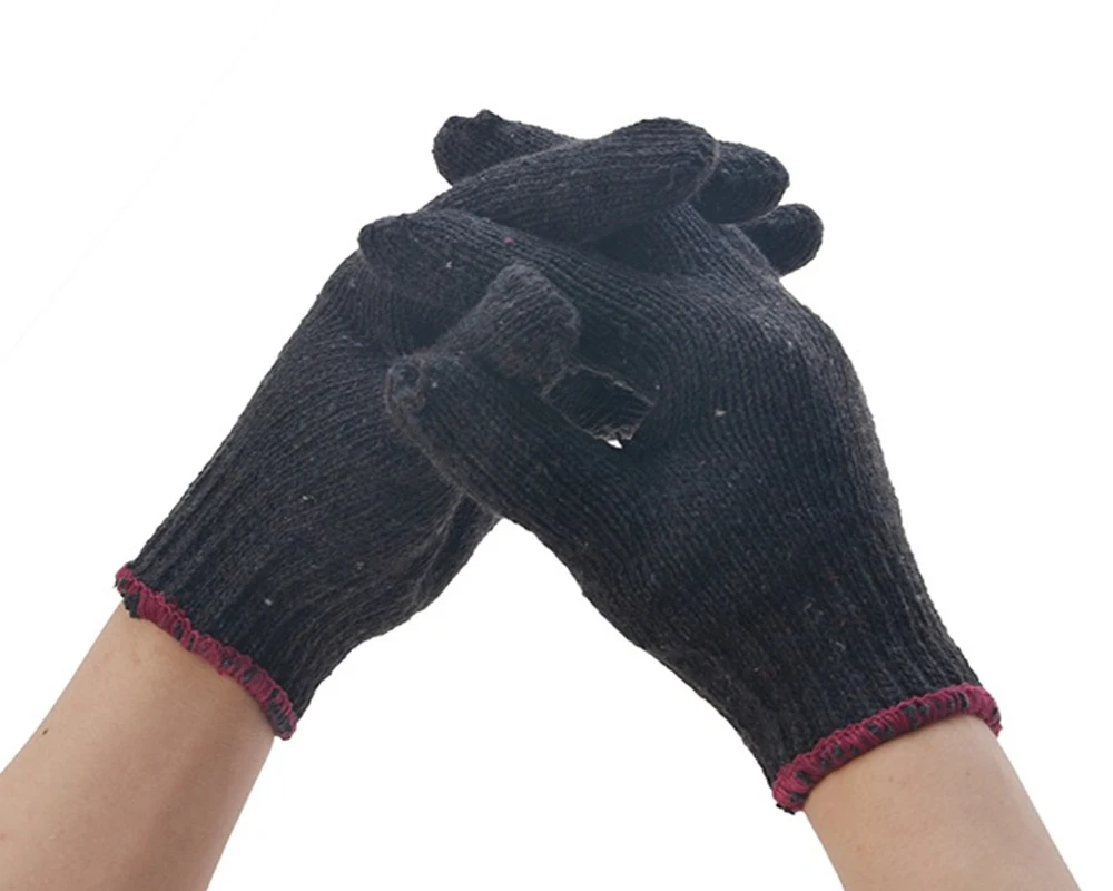 China Wholesale 360-800g/Dozen White Cotton Knitted Gloves Working Reusable Guantes Safety Work Labor Glove for Garden