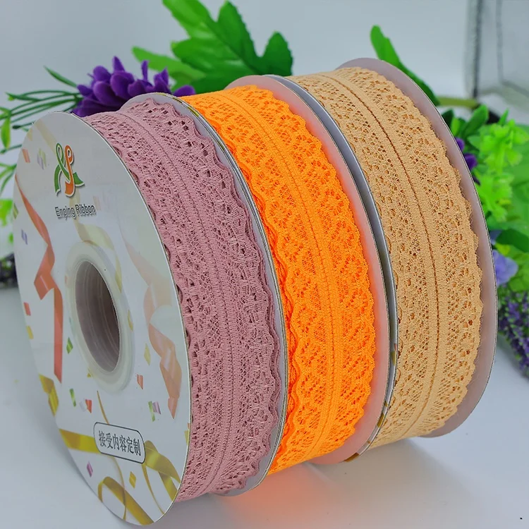 Lace Ribbon Gift Box Fresh Flowers Bouquet Bows Cotton Grosgrain Decorative Ribbons for Holiday Parties Available Roll Pattern