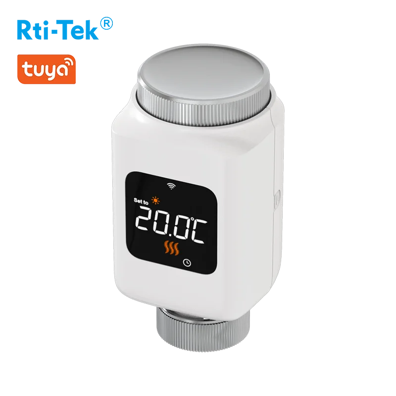 Rti-Tek Ultra-low Power LCD Screen Wi-Fi Tuya Smart TRV Thermostat Radiator Valve