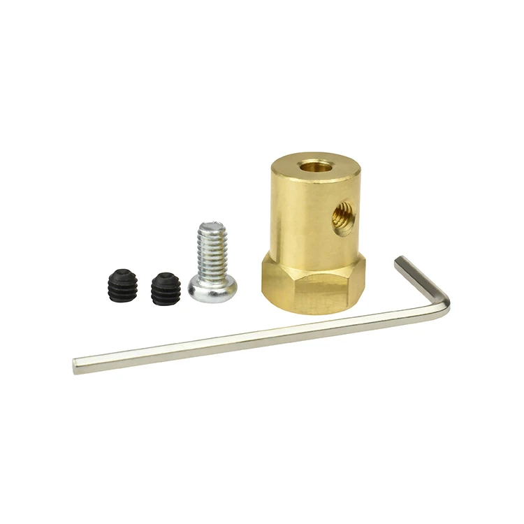 
ASLONG Brass electric shaft coupling coupler for JGA25-310 JGA25-370 DC Gear motor 