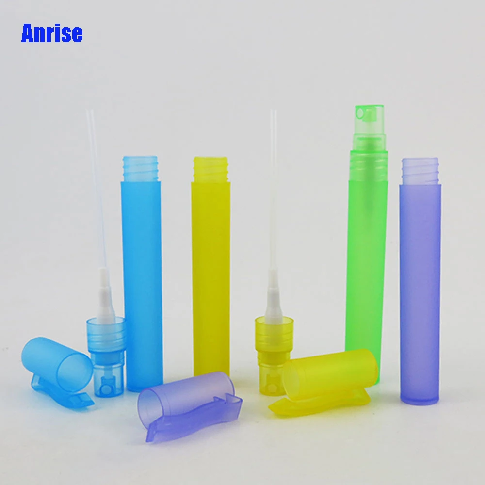 Colored 10ml Thin Plastic Test Tube PP Natural Color Blue/Green/Yellow/Pink Flask Portable Colored Spray Bottles