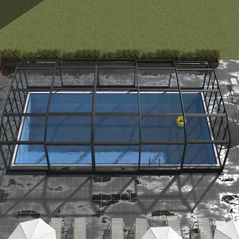 Baivilla Factory Direct Motorized Telescopic Big Swimming Pool Enclosure For Hotel