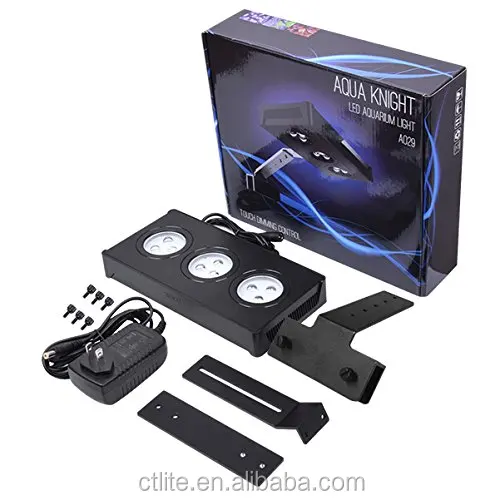New Arrival CTLite AquaKnight SPS LPS 30W Aquarium Reef Lights Full Spectrum IP65 for Coral Reef Tank Touch Control Silent Fan