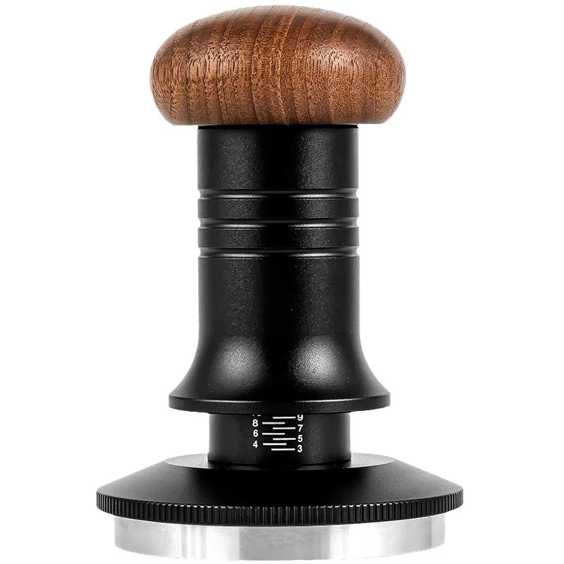 High Quality 58mm Barista Coffee Tamper Set with Solid Wood Handle and Stainless Steel Ripple Base for Kitchen or Cafe Use