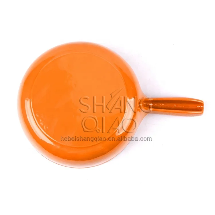 7 inch Enameled cast iron Chocolate Fondue Pot With 6 Fondue Forks Cheese Fondue Set