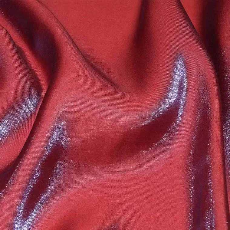 High Quality Soft Polyester Rayon shiny Silky Shiny Glazed Mercerized Bright Glass Silk Shine soft designer fabrics for Garments