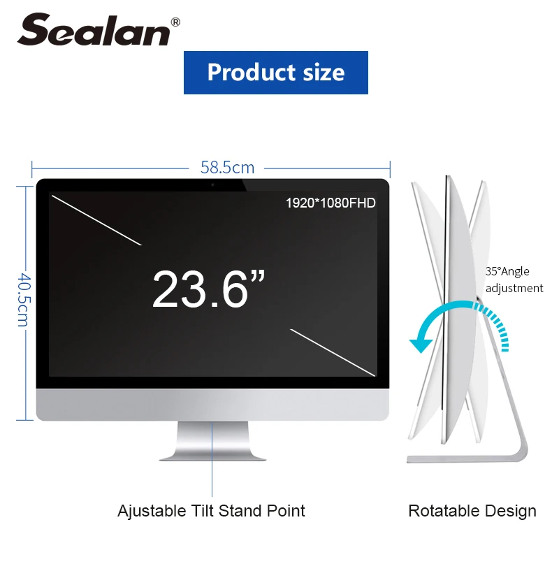 SEALAN aio computer P 23.8inch i5 3320 RAM 4G SSD 120G pc all in one build in speaker wifi mouse keyboard monoblock pc