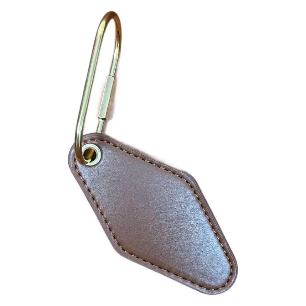 JOYFFO Custom Metal Keychains Embossed Diamond Leather Initials Modern Vintage Style Personalized Key Rings Hotels Offices