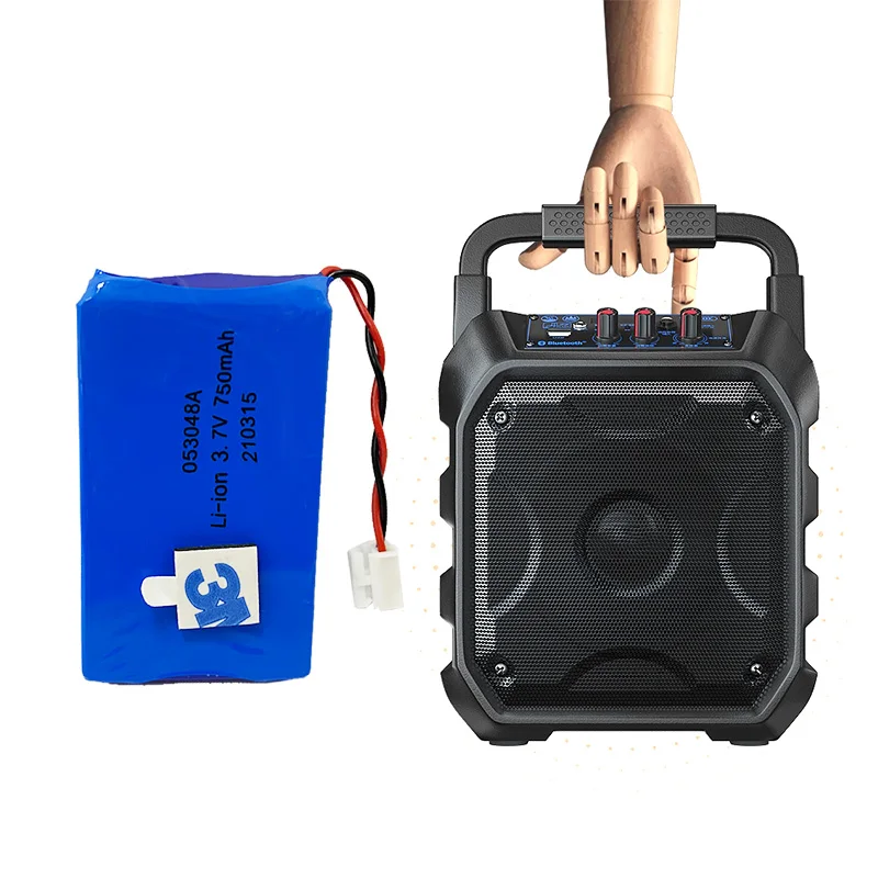 Перезаряжаемый литий-полимерный аккумулятор 3,7 750 В, 053048 мАч, аккумулятор для динамика