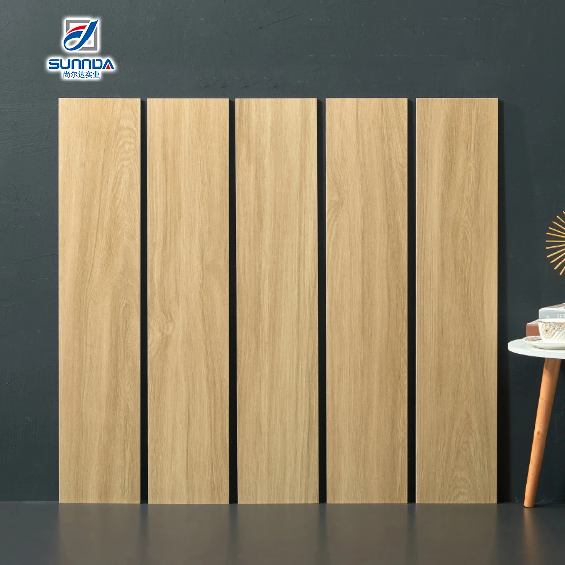 Living Room Non-slip Ceramic Wood Tiles Building materials 200x1000mm Matt Floor Wooden Porcelain Tile